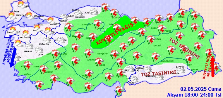 Meteoroloji'den Sağanak, Fırtına ve Çöl Tozu Uyarısı! Saat Verildi, Hepsi Birden Geliyor - Resim : 3