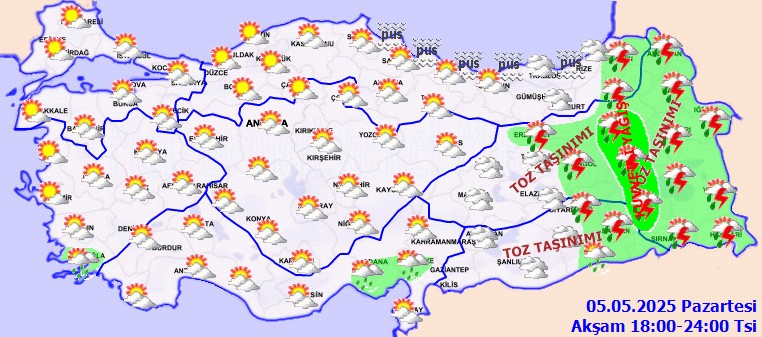 Meteoroloji’den Yağış, Fırtına ve Toz Taşınımı Uyarısı - Resim : 3