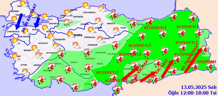 Meteoroloji'den 25 İl İçin Sarı Alarm: Sağanak, Fırtına, Çöl Tozu Geliyor - Resim : 2