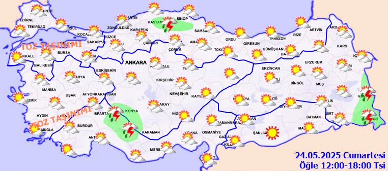 Yaz Havasına Mola: Meteoroloji'den Sağanak ve Toz Taşınımı Uyarısı - Resim : 1