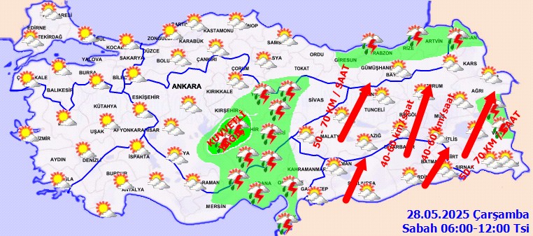 Meteoroloji'den Çok Sayıda İl İçin Sağanak ve Fırtına Uyarısı - Resim : 1