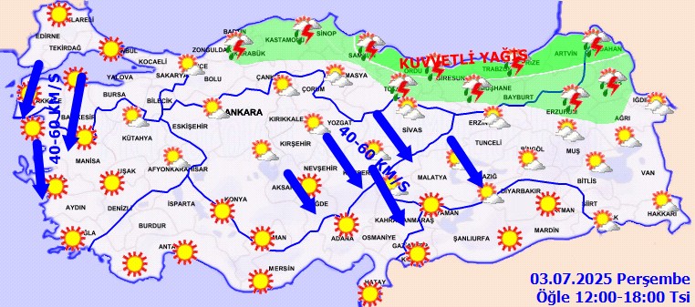Meteoroloji İl İl Uyardı! Bir Tarafta Kavurucu Sıcak, Bir Tarafta Yağmur Bulutları - Resim : 2