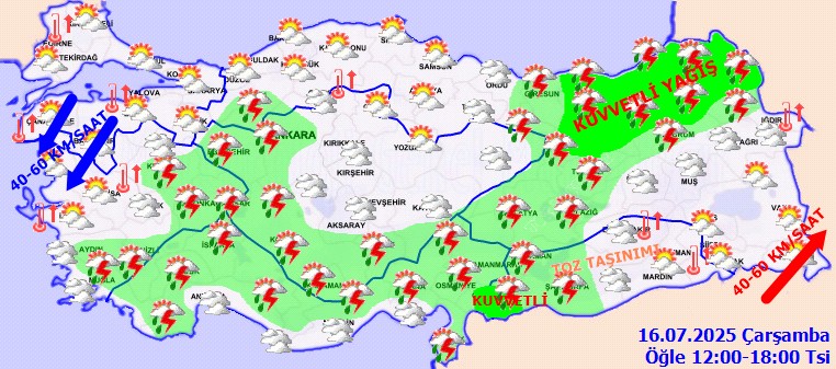 Toz Taşınımı, Sağanak ve Fırtına: Yurdun Dört Bir Yanında Hava Alarmı - Resim : 2