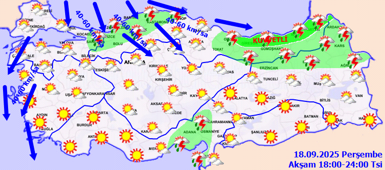 Harita Kırmızıya Döndü, Meteoroloji'den Flaş Uyarılar! Çok Kuvvetli Geliyor - Resim : 3