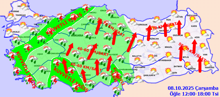 Meteoroloji’den Kuvvetli Yağış ve Rüzgar Uyarısı: Gök Patlayacak! 36 İl İçin Sarı ve Turuncu Kodlu Uyarı - Resim : 2