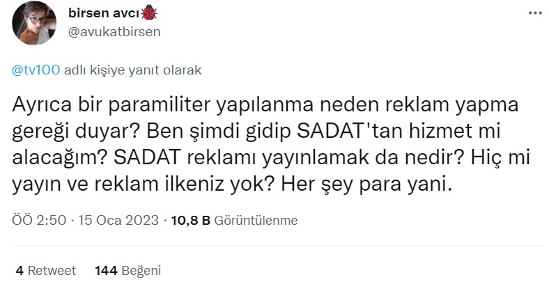 TV100'ün SADAT reklamı açıklamasına tepki yağdı - Resim: 3