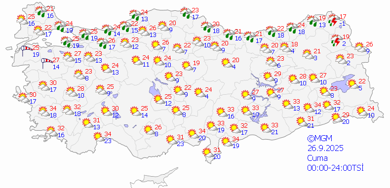 Meteoroloji'den Çifte Uyarı! Marmara ve Karadeniz’de sağanak; Ege’de fırtına bekleniyor - Resim : 2