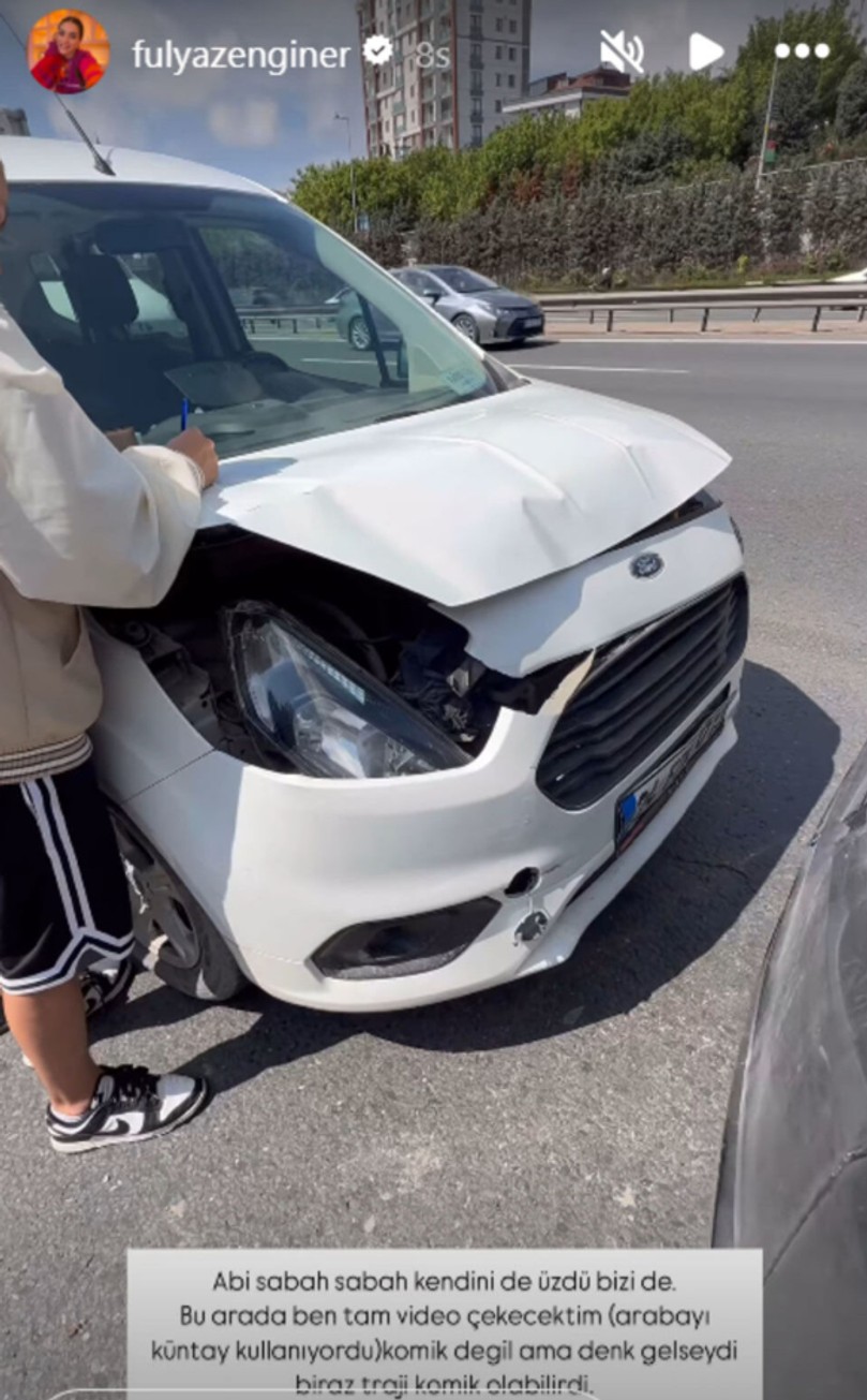 Fulya Zenginer Talihsizliği! Depreme Video Çekerken Yakalanmıştı! Bu Kez de Video Çekeceği Sırada Trafik Kazası Yaptı - Resim : 1
