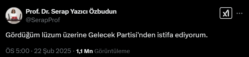 Gelecek Partisi'nden İstifa Etmişti... Yavuz Değirmenci'den Serap Yazıcı Özbudun'a Tepki - Resim : 1
