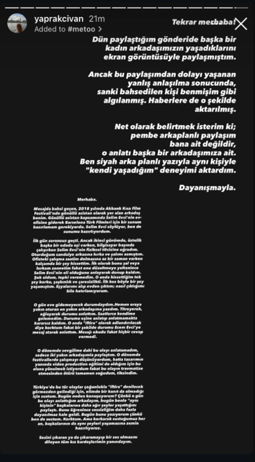 Sanat Dünyasında 'MeToo' Rüzgarı! Yönetmen Selim Evci Hakkında Taciz İddiaları... MUBİ ve Akbank Sanat Biletini Kesti - Resim : 2