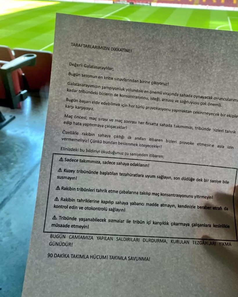 Galatasaray-Fenerbahçe Derbisinin Oynanacağı RAMS Park'ta Dikkat Çeken Not! Görenler Şoke Oldu - Resim : 2