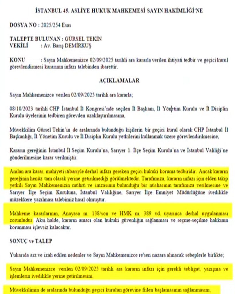 Kayyım Gürsel Tekin Yola Çıkar Çıkmaz CHP'ye Tebligat Gitti - Resim : 1