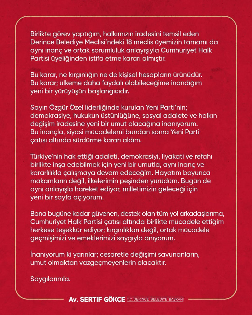 CHP’de Yaprak Dökümü Sürüyor! Derince Belediye Başkanı ve 18 Üye İstifa Etti - Resim : 3