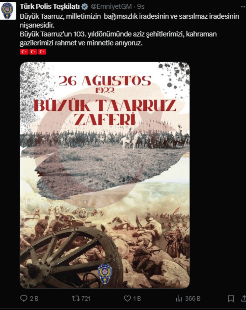 Tepkiler Yükseldi, EGM'den Atatürk Vurgulu Yeni Mesaj Geldi - Resim : 1