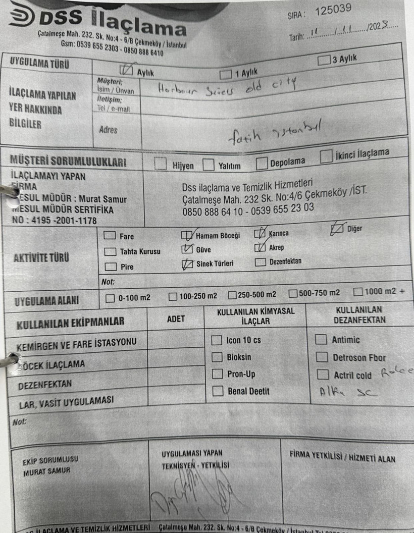 Böcek Ailesinin Ölümüne İlişkin Soruşturma Sürüyor: İlaçlama Belgesi Ortaya Çıktı - Resim : 2