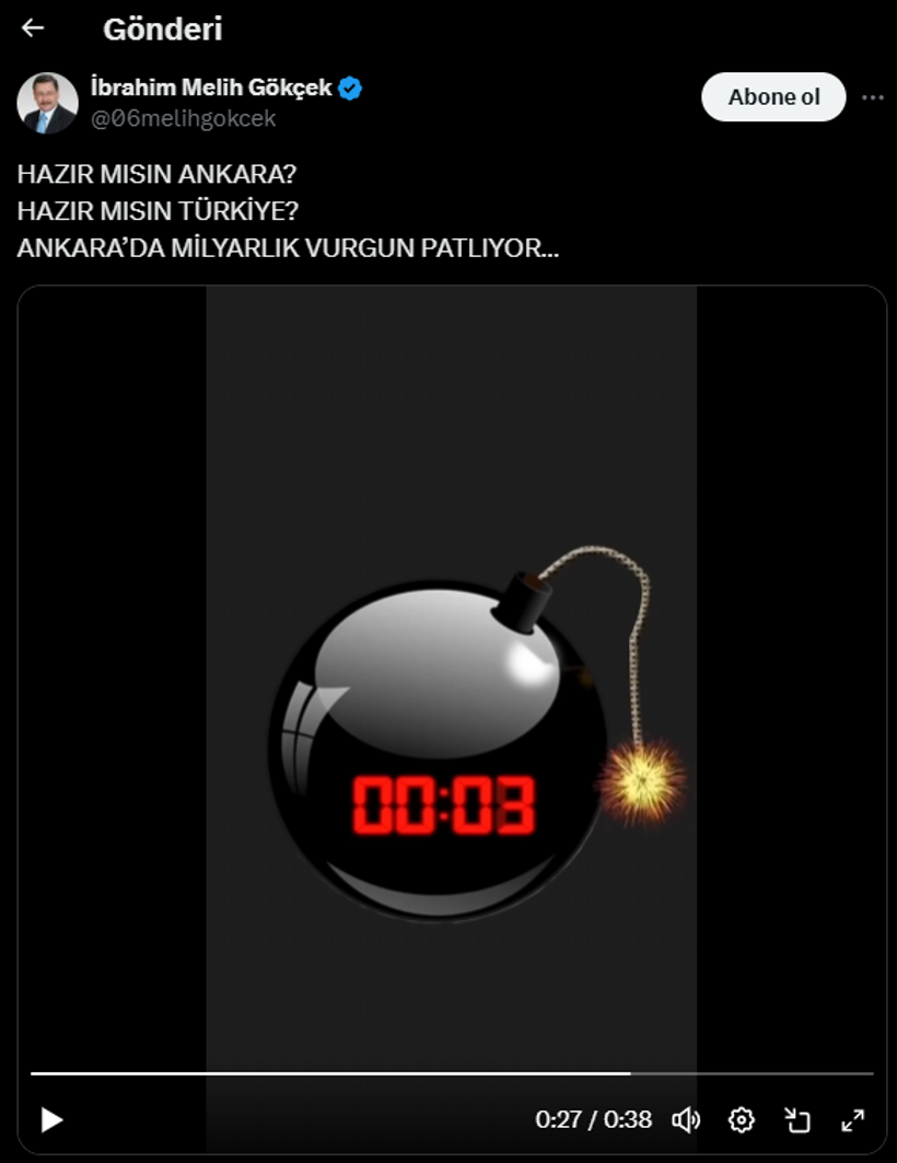 Melih Gökçek'ten Açıklama Geldi... Çok Konuşulan 'Bomba' Paylaşım! ABB'ye Operasyonu Biliyor muydu? - Resim : 1