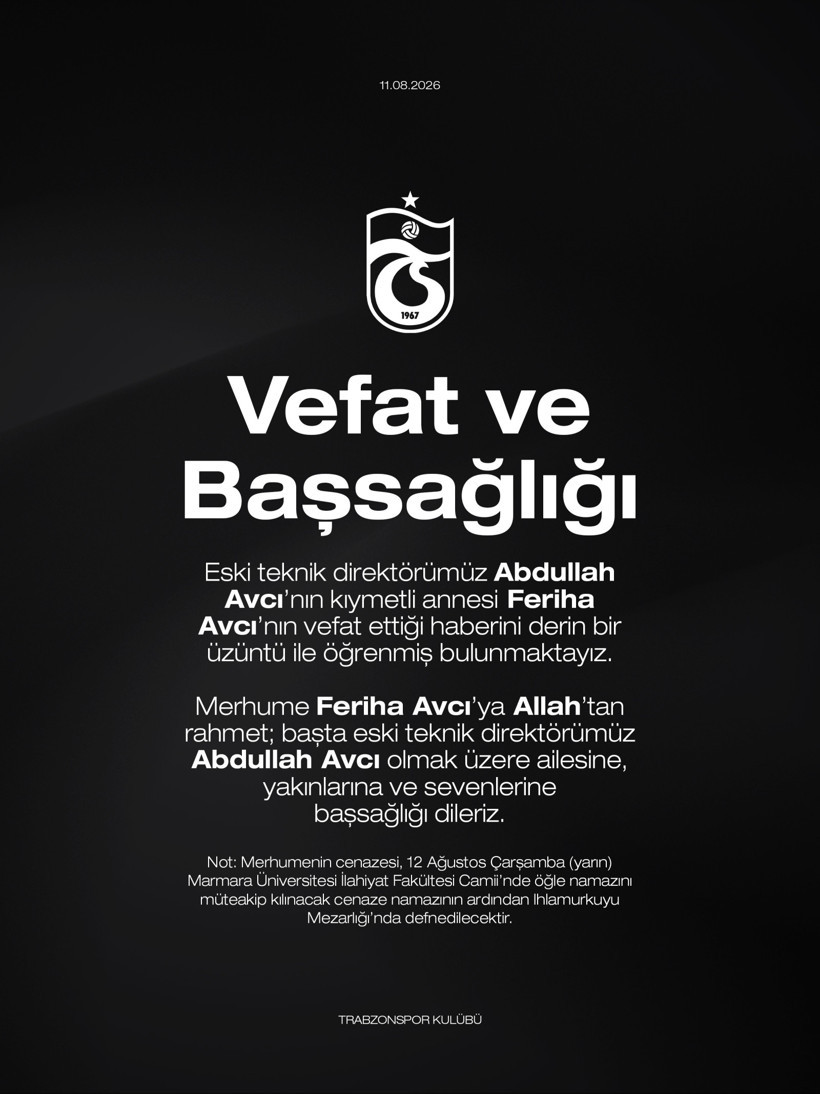Teknik Direktör Abdullah Avcı'nın Acı Günü: Annesi Vefat Etti - Resim : 1