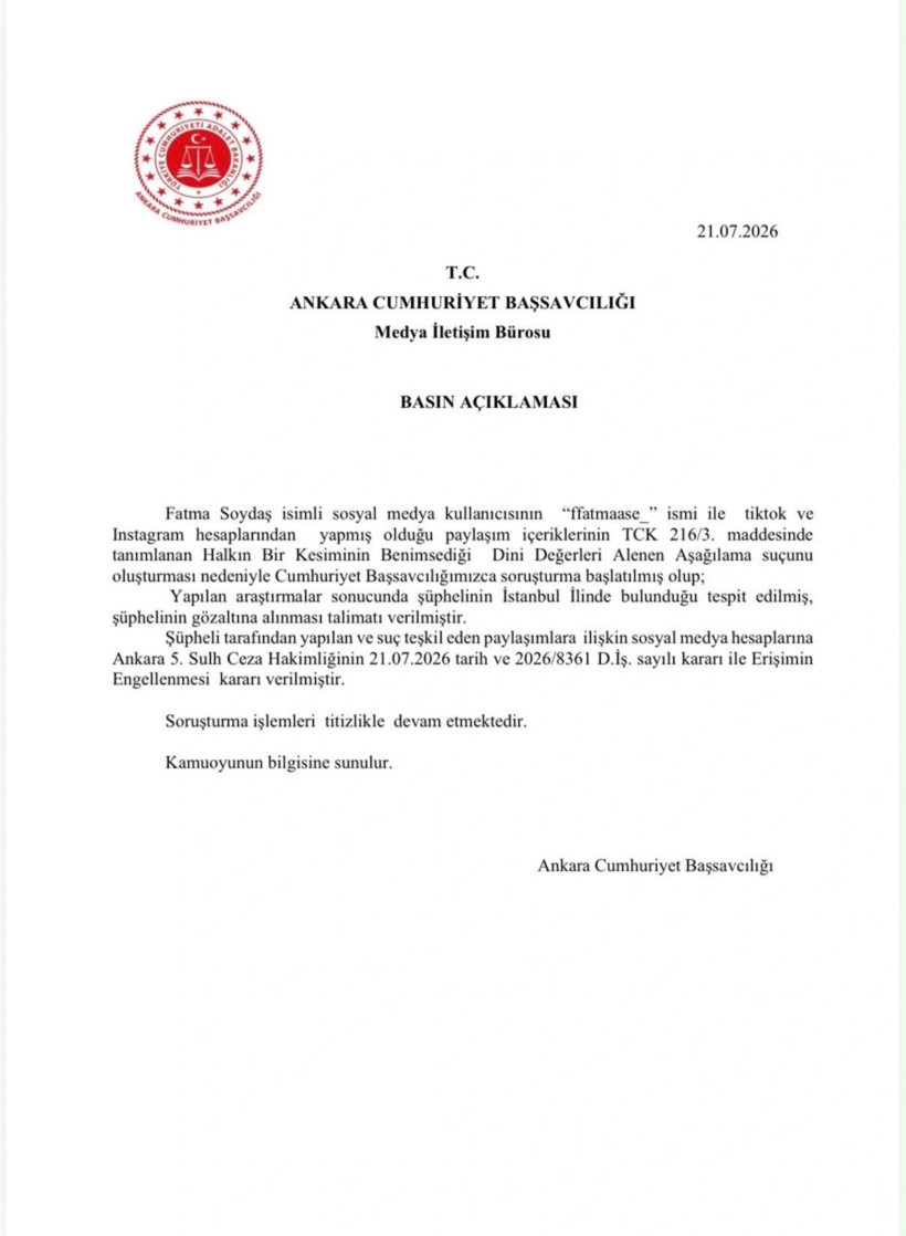 Sosyal Medya Fenomeni Fatma Soydaş Hakkında Gözaltı Kararı - Resim : 1
