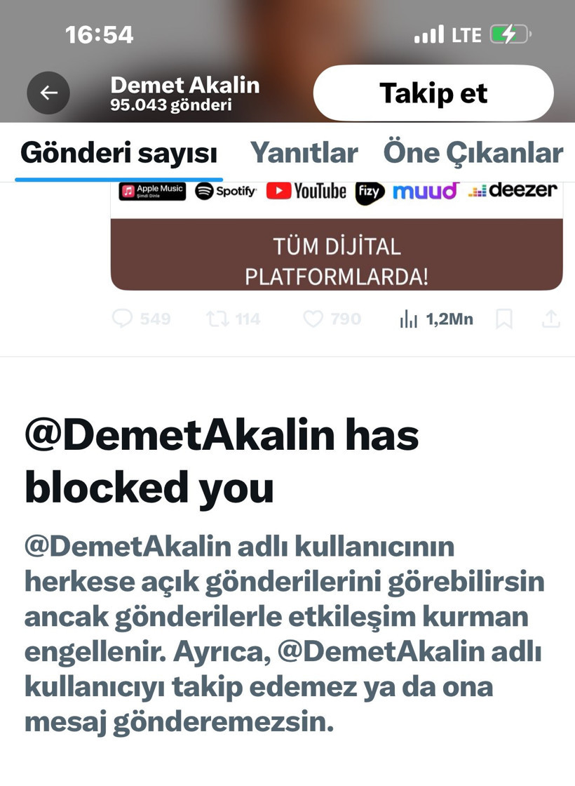 Demet Akalın ile Gülben Ergen Arasında 'Engelleme' Krizi - Resim : 1