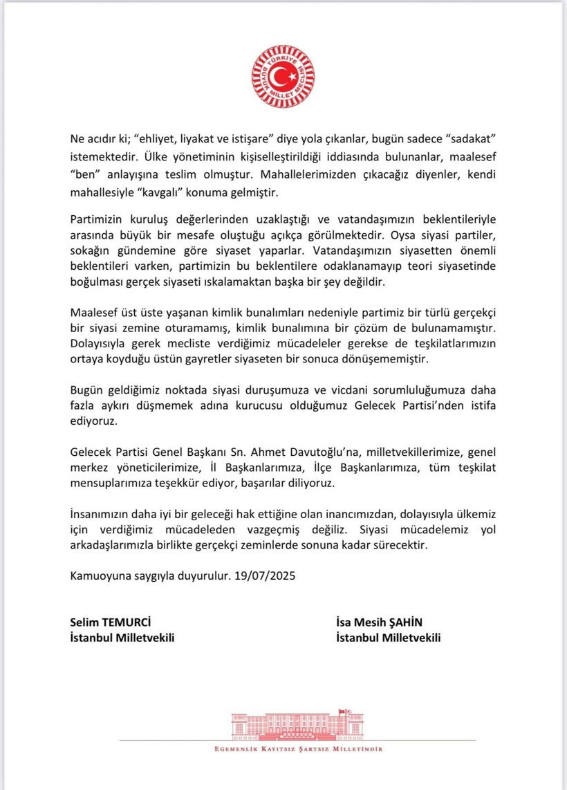 Gelecek Partisi'nde Deprem: İki Milletvekili İstifa Etti - Resim : 2
