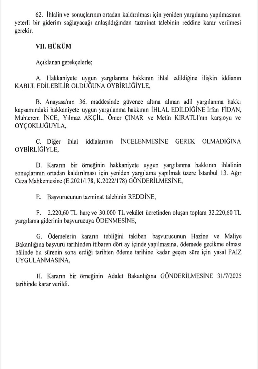 Tayfun Kahraman İçin AYM'den Hak İhlali Kararı: Resmi Gazete'de Yayımlandı - Resim : 1