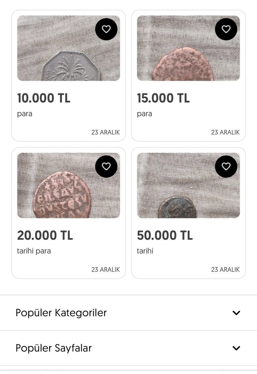 Tarihi Sikkeleri İnternette Satışa Çıkardılar - Resim : 1