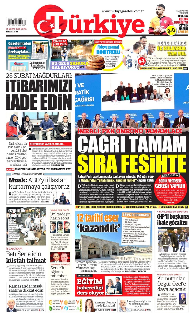 Gazeteler İmralı'dan Gelen Tarihi Çağrıyı Nasıl Gördü? - Resim: 5