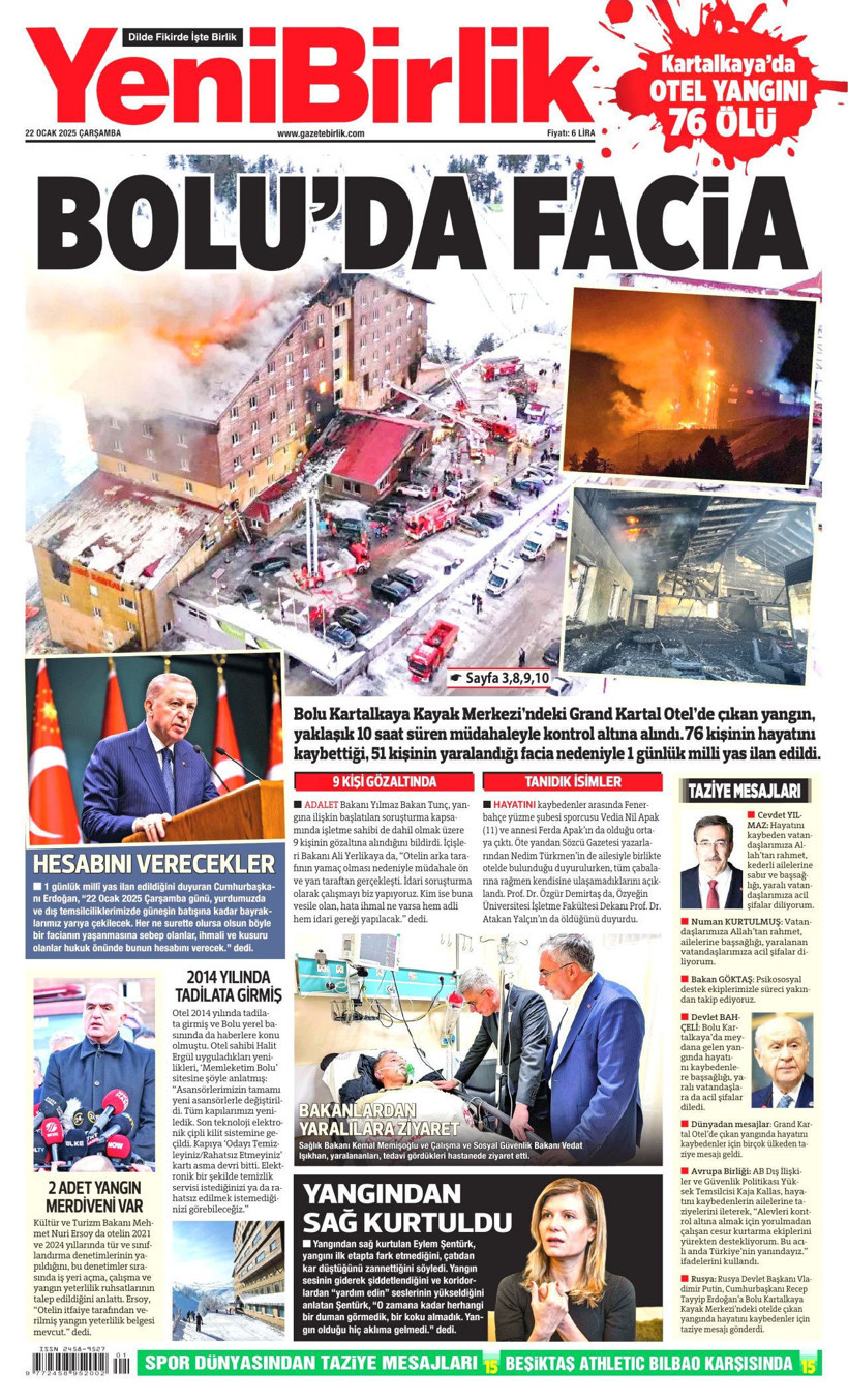 Kartalkaya Yangın Faciasını Gazeteler Nasıl Gördü? 'Battaniye Tutun Bebeğimi Atacağım...' - Resim: 18