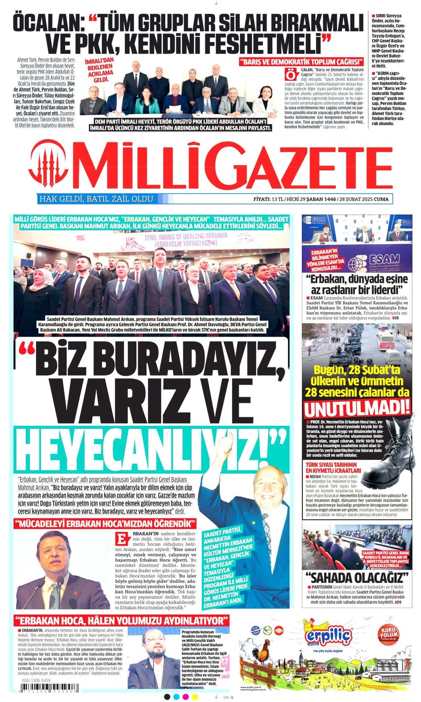 Gazeteler İmralı'dan Gelen Tarihi Çağrıyı Nasıl Gördü? - Resim: 14