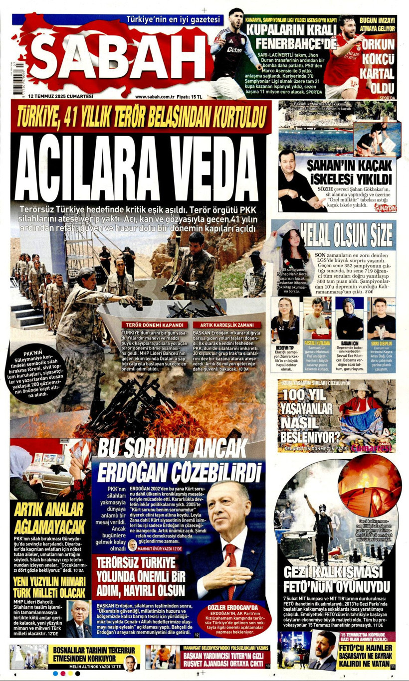 Tarihi Günü Gazeteler Nasıl Gördü? Terör Örgütü PKK'nın Silah Bırakması Manşetlerde - Resim: 13