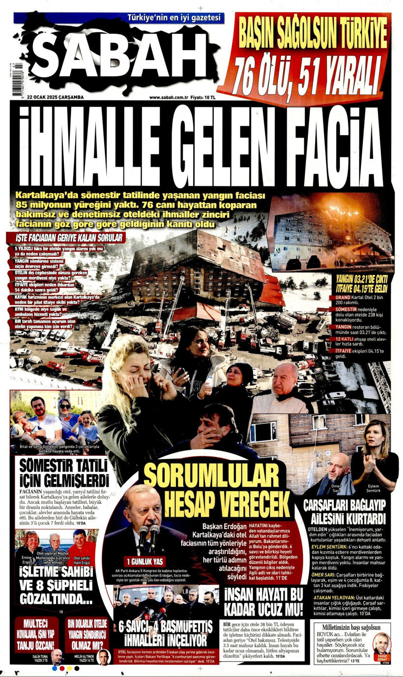 Kartalkaya Yangın Faciasını Gazeteler Nasıl Gördü? 'Battaniye Tutun Bebeğimi Atacağım...' - Resim: 14