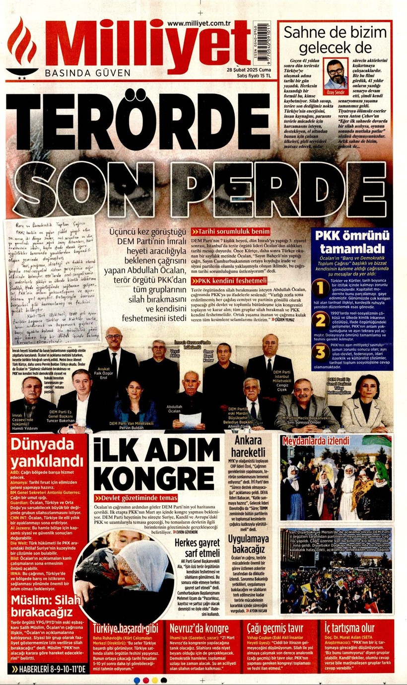 Gazeteler İmralı'dan Gelen Tarihi Çağrıyı Nasıl Gördü? - Resim: 10