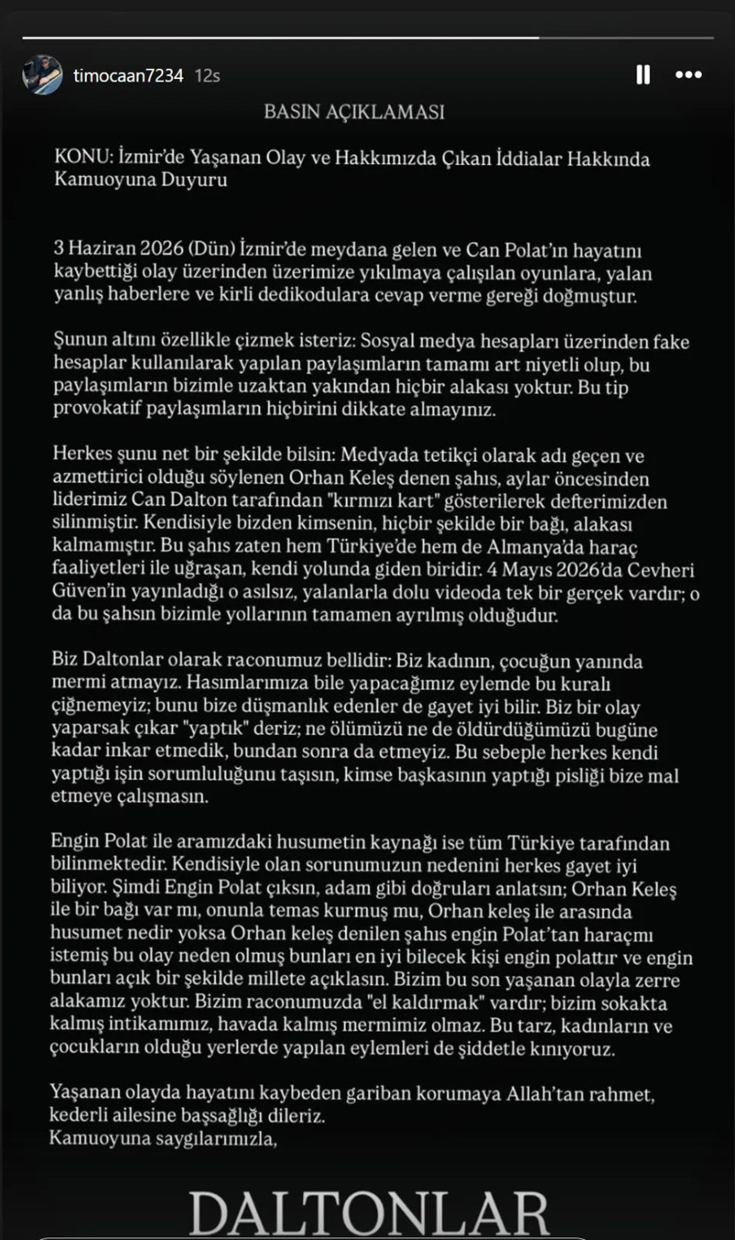 Can Polat'ı Kim Öldürdü? Engin Polat'ın İfadesi Sonrası Daltonlar Çetesi'nden Flaş Açıklama - Resim : 1