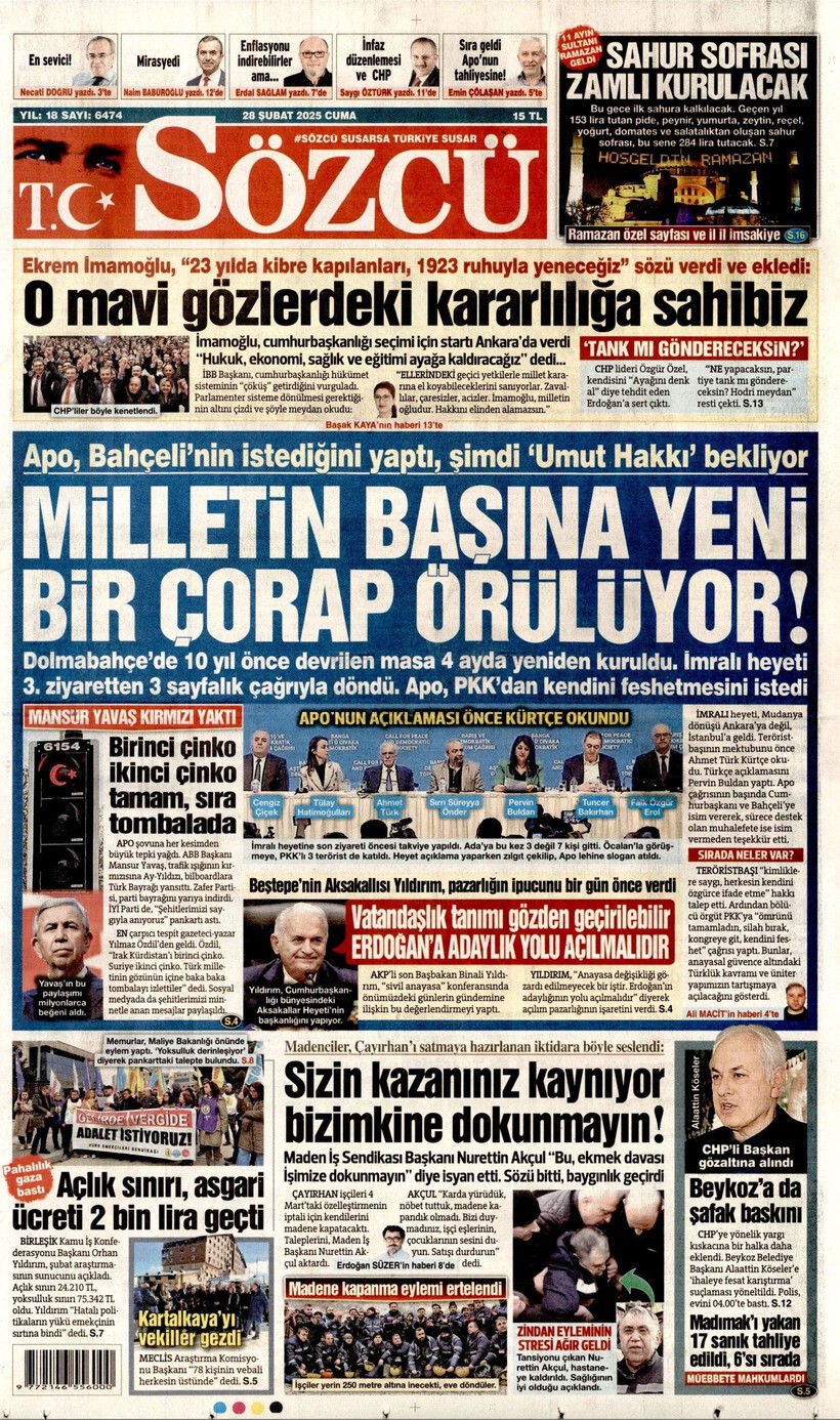 Gazeteler İmralı'dan Gelen Tarihi Çağrıyı Nasıl Gördü? - Resim: 7