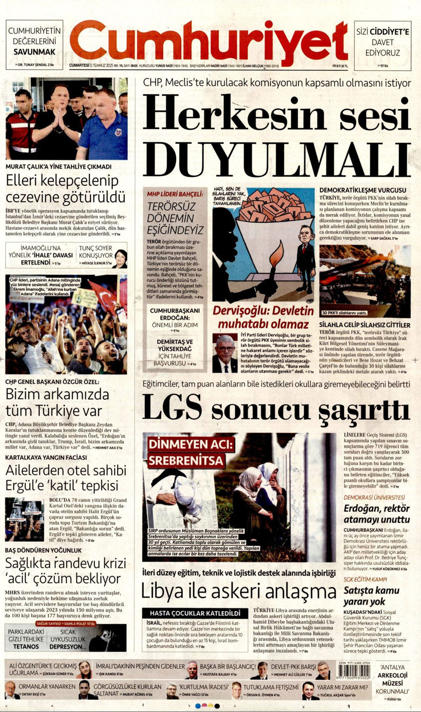 Tarihi Günü Gazeteler Nasıl Gördü? Terör Örgütü PKK'nın Silah Bırakması Manşetlerde - Resim: 4