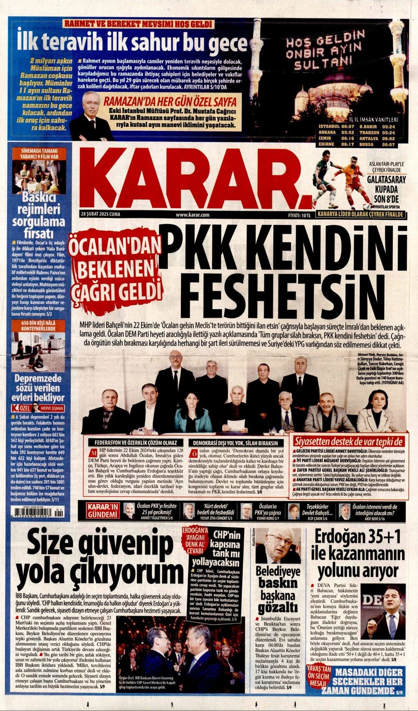 Gazeteler İmralı'dan Gelen Tarihi Çağrıyı Nasıl Gördü? - Resim: 8