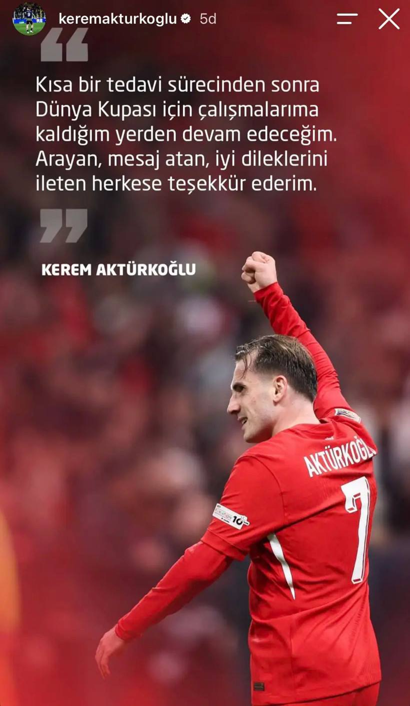 Kerem Aktürkoğlu Dünya Kupası'nda Oynayabilecek mİ? Durumu Belli Oldu - Resim : 1