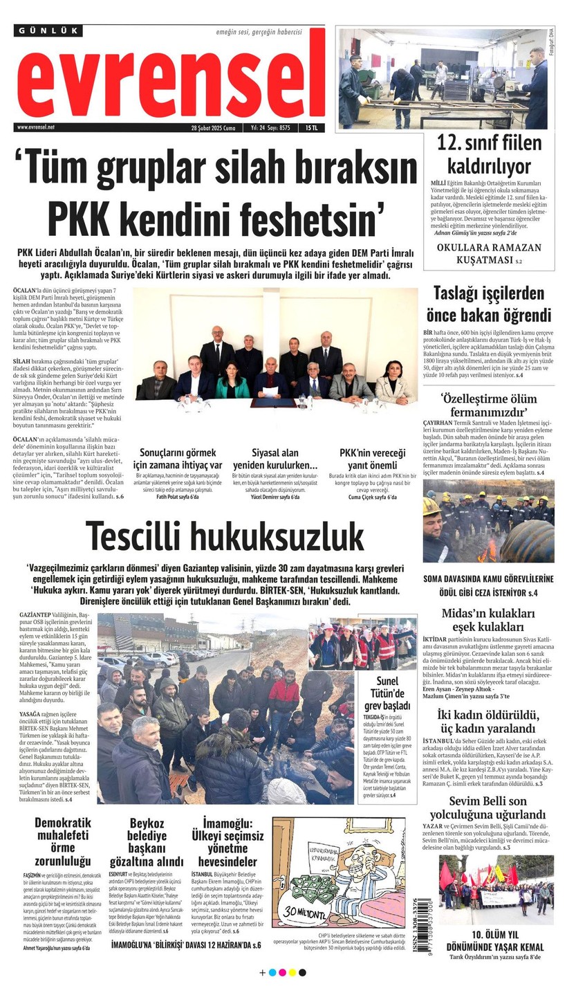 Gazeteler İmralı'dan Gelen Tarihi Çağrıyı Nasıl Gördü? - Resim: 18