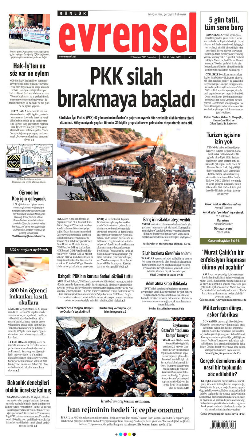 Tarihi Günü Gazeteler Nasıl Gördü? Terör Örgütü PKK'nın Silah Bırakması Manşetlerde - Resim: 5