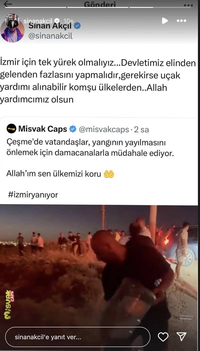 Ünlü İsimlerin 'Yangın' Çığlığı: İzmir İçin Peş Peşe Paylaşım Yaptılar - Resim : 16