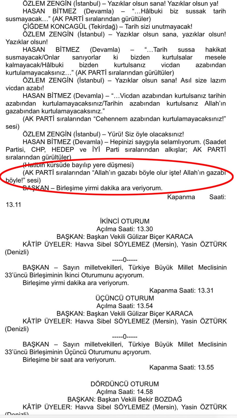 Tutanaklara geçti: Bitmez, Meclis'te kalp krizi geçirdiği sırada AKP sıraları "Allah’ın gazabı böyle olur işte" demiş - Resim : 1