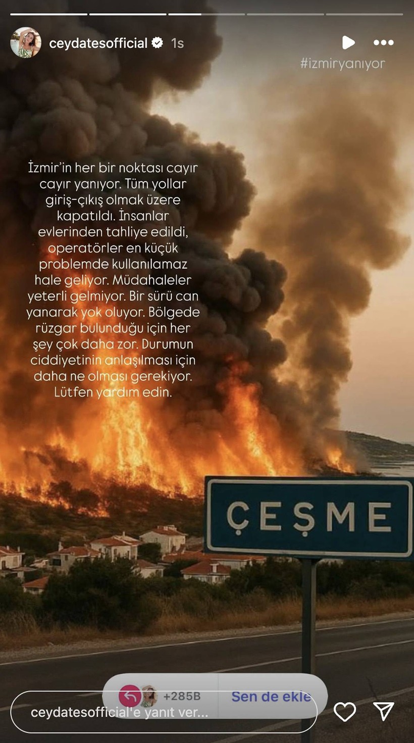 Ünlü İsimlerin 'Yangın' Çığlığı: İzmir İçin Peş Peşe Paylaşım Yaptılar - Resim : 3