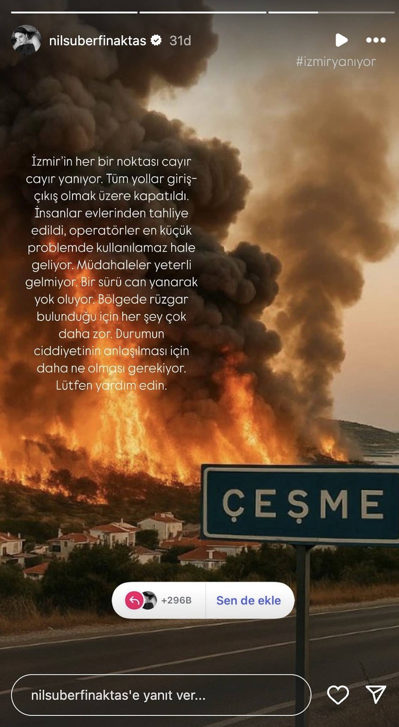 Ünlü İsimlerin 'Yangın' Çığlığı: İzmir İçin Peş Peşe Paylaşım Yaptılar - Resim : 10