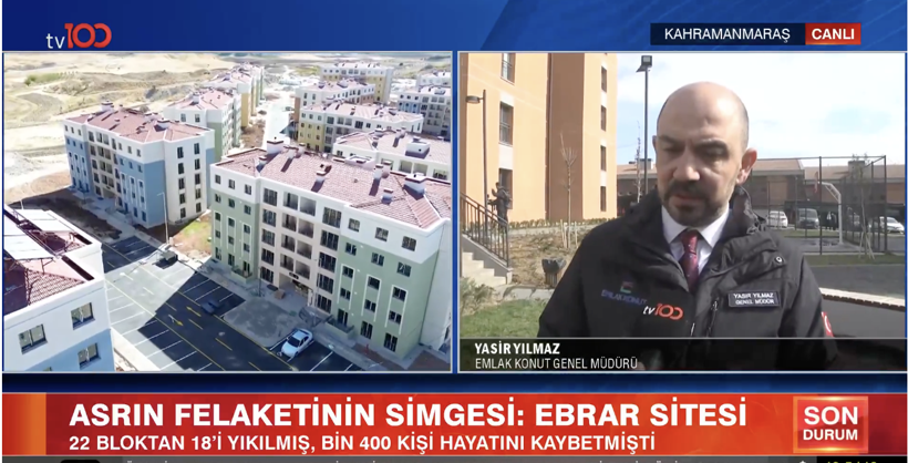 Ebrar Sitesi’nde Acının Yerini Umut Aldı: Emlak Konut Genel Müdürü Yasir Yılmaz tv100'de Açıkladı: Çalışmalar Rekor Sürede Bitti - Resim : 3