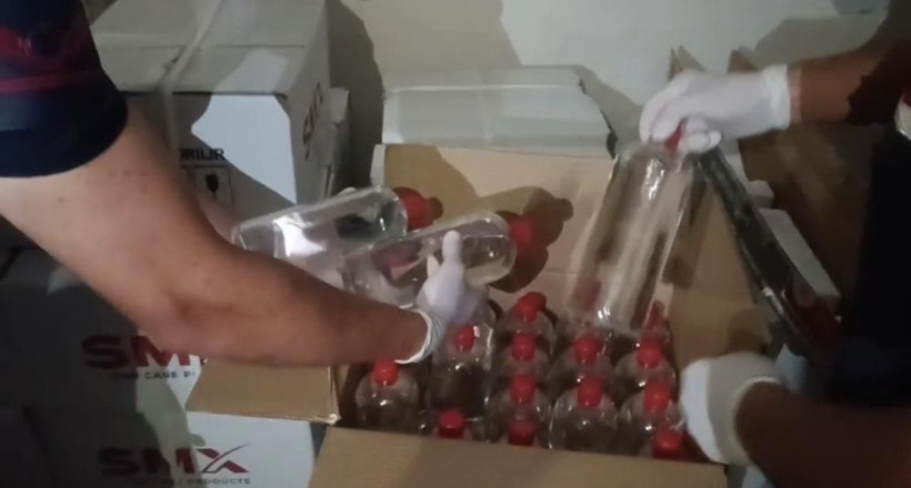 Samsun'da Kaçak İçki Operasyonu: 620 Litre Ele Geçirildi - Resim : 1