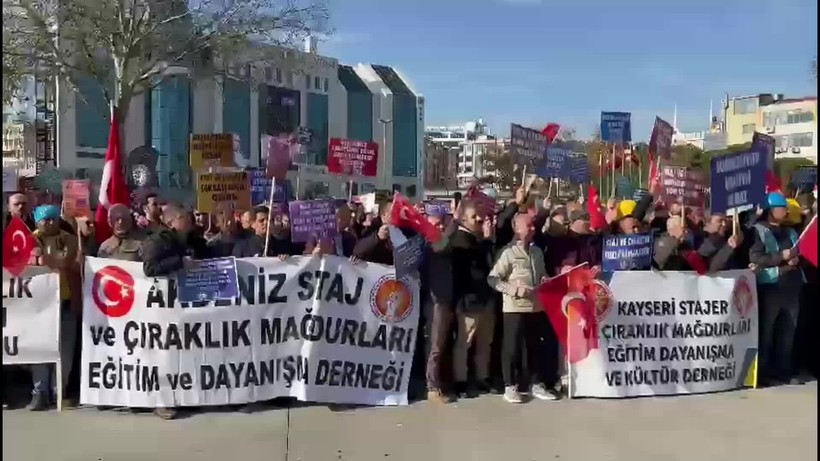 Staj ve çıraklık mağdurları İstanbul mitinginde bir araya geldi