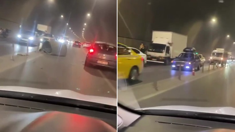 Pendik'te Faciaya Ramak Kala! Yolun Ortasına Düştü, Trafiği Alt Üst Etti