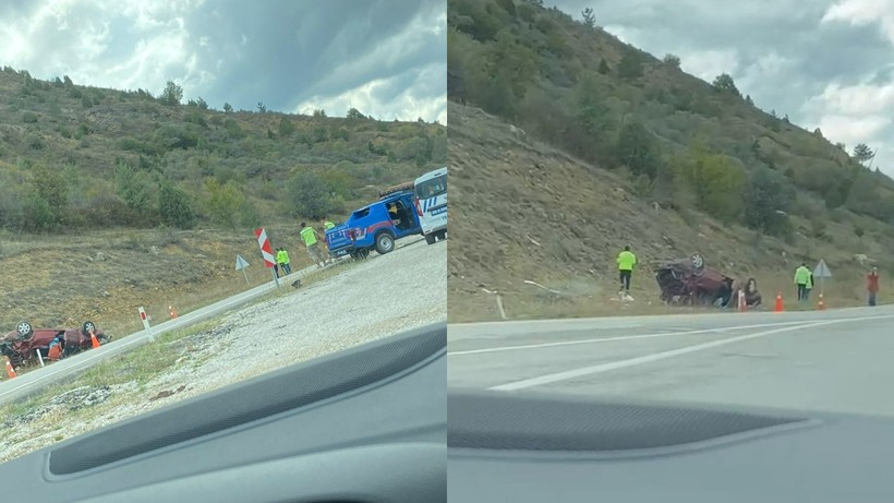 Sürücü Direksiyon Hakimiyetini Kaybetti, Otomobil Takla Attı! 1'i Çocuk 6 Yaralı