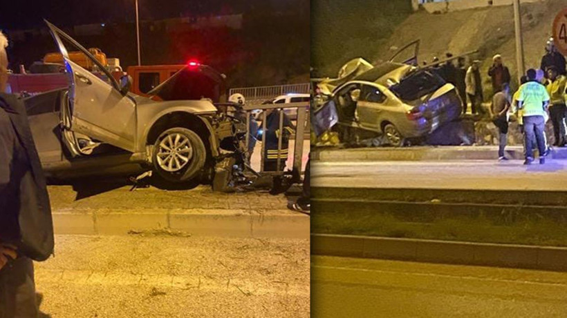 Hatay’da Otomobil Bariyere Saplandı, Sürücü Yaralandı