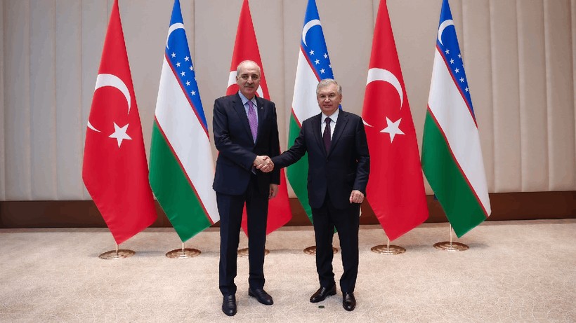 TBMM Başkanı Kurtulmuş, Özbekistan Cumhurbaşkanı ile Görüştü